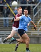 18 March 2018; James McCarthy of Dublin in action against Adrian Varley of Galway during the Allianz Football League Division 1 Round 6 match between Galway and Dublin at Pearse Stadium, in Galway. Photo by Ray Ryan/Sportsfile