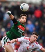 18 March 2018; Ger Cafferkey of Mayo in action against Connor McAliskey of Tyrone during the Allianz Football League Division 1 Round 6 match between Mayo and Tyrone at Elverys MacHale Park in Castlebar, Co. Mayo. Photo by Sam Barnes/Sportsfile