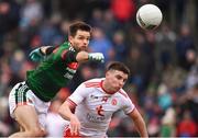 18 March 2018; Ger Cafferkey of Mayo in action against Connor McAliskey of Tyrone during the Allianz Football League Division 1 Round 6 match between Mayo and Tyrone at Elverys MacHale Park in Castlebar, Co. Mayo. Photo by Sam Barnes/Sportsfile
