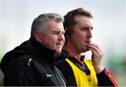 18 March 2018; Mayo manager Stephen Rochford, left, and selector Peter Burke during the Allianz Football League Division 1 Round 6 match between Mayo and Tyrone at Elverys MacHale Park in Castlebar, Co. Mayo. Photo by Sam Barnes/Sportsfile