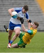 18 March 2018; Darren Hughes of Monaghan in action against Conor Morrison of Donegal  during the Allianz Football League Division 1 Round 6 match between Monaghan and Donegal at St. Tiernach's Park in Clones, Monaghan. Photo by Oliver McVeigh/Sportsfile