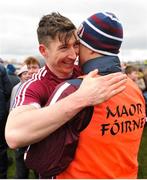 18 March 2018; Johnny Heaney of Galway is congratulated by selector Brain Silke after the Allianz Football League Division 1 Round 6 match between Galway and Dublin at Pearse Stadium, in Galway. Photo by Ray Ryan/Sportsfile