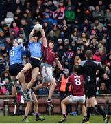 18 March 2018; Emmet O Conghaile, left, and Brian Fenton of Dublin in action against Thomas Flynn of Galway during the Allianz Football League Division 1 Round 6 match between Galway and Dublin at Pearse Stadium, in Galway. Photo by Ray Ryan/Sportsfile