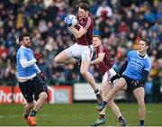 18 March 2018; Thomas Flynn of Galway in action against Michael Darragh Macauley, left, and Brian Fenton of Dublin during the Allianz Football League Division 1 Round 6 match between Galway and Dublin at Pearse Stadium, in Galway. Photo by Ray Ryan/Sportsfile