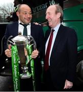 18 March 2018; Ireland captain Rory Best is greeted by Minister for Transport, Tourism and Sport, Shane Ross, T.D. during the Ireland Rugby homecoming at the Shelbourne Hotel in Dublin. Photo by David Fitzgerald/Sportsfile