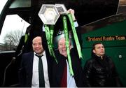 18 March 2018; Ireland captain Rory Best is greeted by Minister for Transport, Tourism and Sport, Shane Ross during the Ireland Rugby homecoming at the Shelbourne Hotel in Dublin. Photo by David Fitzgerald/Sportsfile
