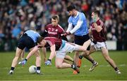 18 March 2018; Thomas Flynn of Galway in action against Ciaran Reddin, left, and Michael Darragh Macauley of Dublin during the Allianz Football League Division 1 Round 6 match between Galway and Dublin at Pearse Stadium, in Galway. Photo by Ray Ryan/Sportsfile