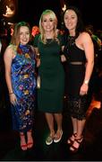 18 March 2018; Republic of Ireland women's footballers, from left, Harriet Scott, Stephanie Roche and Megan Campbell during the 3 FAI International Awards at RTE Studios in Donnybrook, Dublin. Photo by Stephen McCarthy/Sportsfile