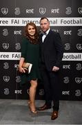 18 March 2018; Christopher Higgins from St Michaels AFC and Aisling White during the 3 FAI International Awards at RTE Studios in Donnybrook, Dublin. Photo by Seb Daly/Sportsfile