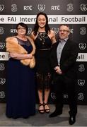 18 March 2018; Republic of Ireland women's footballer, Megan Campbell, with parents Eamon and Susan Campbell during the 3 FAI International Awards at RTE Studios in Donnybrook, Dublin. Photo by Seb Daly/Sportsfile
