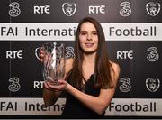 18 March 2018; Under 16 Women's International Player of the Year Aoife Slattery during the 3 FAI International Awards at RTE Studios in Donnybrook, Dublin. Photo by Seb Daly/Sportsfile