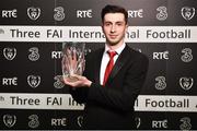 18 March 2018; Schools International Player of the Year Neil Farrugia during the 3 FAI International Awards at RTE Studios in Donnybrook, Dublin. Photo by Seb Daly/Sportsfile