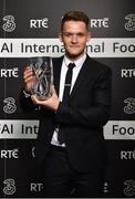 18 March 2018; Colleges & Universities International Player of the Year Sean McLoughlin during the 3 FAI International Awards at RTE Studios in Donnybrook, Dublin. Photo by Seb Daly/Sportsfile