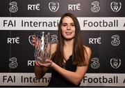 18 March 2018; Under 16 Women's International Player of the Year Aoife Slattery during the 3 FAI International Awards at RTE Studios in Donnybrook, Dublin. Photo by Seb Daly/Sportsfile