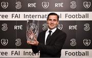 18 March 2018; Under 21 International Player of the Year Josh Cullen during the 3 FAI International Awards at RTE Studios in Donnybrook, Dublin. Photo by Seb Daly/Sportsfile