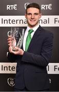 18 March 2018; Under 19 International Player of the Year Declan Rice during the 3 FAI International Awards at RTE Studios in Donnybrook, Dublin. Photo by Seb Daly/Sportsfile
