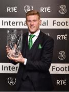 18 March 2018; International Goal of the Year award winner James McClean during the 3 FAI International Awards at RTE Studios in Donnybrook, Dublin. Photo by Seb Daly/Sportsfile