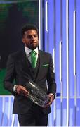 18 March 2018; Young International Player of the Year Cyrus Christie during the 3 FAI International Awards at RTE Studios in Donnybrook, Dublin. Photo by Stephen McCarthy/Sportsfile