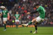 17 March 2018; Conor Murray of Ireland kicks a penalty during the NatWest Six Nations Rugby Championship match between England and Ireland at Twickenham Stadium in London, England. Photo by Brendan Moran/Sportsfile