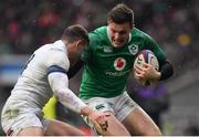 17 March 2018; Jacob Stockdale of Ireland is tackled by Mike Brown of England during the NatWest Six Nations Rugby Championship match between England and Ireland at Twickenham Stadium in London, England. Photo by Brendan Moran/Sportsfile