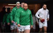 17 March 2018; Ireland captain Rory Best leads his side out prior to the NatWest Six Nations Rugby Championship match between England and Ireland at Twickenham Stadium in London, England. Photo by Brendan Moran/Sportsfile