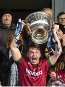 19 March 2018; Jamie Haughey of St.Ronan's College lifts the cup after the MacRory Cup Final match between St Ronan's Lurgan and St. Mary's Grammar Magherafelt at Athletic Grounds, in Armagh. Photo by Philip Fitzpatrick/Sportsfile