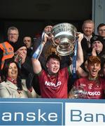 19 March 2018; Jamie Haughey of St.Ronan's College lifts the McRory Cup after the MacRory Cup Final match between St RonanÕs Lurgan and St. Mary's Grammar Magherafelt at Athletic Grounds, in Armagh. Photo by Philip Fitzpatrick/Sportsfile