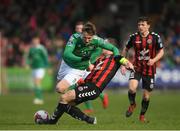 19 March 2018; Kieran Sadlier of Cork City is tackled by Derek Pender of Bohemians during the SSE Airtricity League Premier Division match between Cork City and Bohemians at Turner's Cross in Cork. Photo by Eóin Noonan/Sportsfile