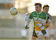 19 March 2018; Jordan Hayes of Offaly in action against Gerard O'Kelly Lynch of Sligo during the Allianz Football League Division 3 Round 6 match between Offaly and Sligo at Bord Na Mona O'Connor Park in Tullamore, Offaly. Photo by Matt Browne/Sportsfile