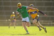 19 March 2018; Tom Morrissey of Limerick in action against Seadna Morey of Clare during the Allianz Hurling League Division 1 quarter-final match between Limerick and Clare at the Gaelic Grounds in Limerick. Photo by Diarmuid Greene/Sportsfile