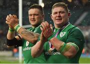 17 March 2018; Tadhg Furlong, right, and Andrew Porter of Ireland after the NatWest Six Nations Rugby Championship match between England and Ireland at Twickenham Stadium in London, England. Photo by Brendan Moran/Sportsfile
