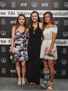 18 March 2018; Republic of Ireland Under 19 players Sadhbh Doyle, Tiegan Ruddy and Heather Payne prior to the 3 FAI International Awards at RTE Studios in Donnybrook, Dublin. Photo by Seb Daly/Sportsfile