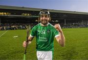 19 March 2018; Colin Ryan of Limerick celebrates after scoring the winning point in the free-taking competition the Allianz Hurling League Division 1 quarter-final match between Limerick and Clare at the Gaelic Grounds in Limerick.  Photo by Diarmuid Greene/Sportsfile