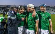 19 March 2018; Colin Ryan of Limerick is congratulated by supporters and team-mates Aaron Gillane and David Reidy after scoring the winning point in the free-taking competition the Allianz Hurling League Division 1 quarter-final match between Limerick and Clare at the Gaelic Grounds in Limerick.  Photo by Diarmuid Greene/Sportsfile