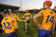 19 March 2018; Jamie Shanahan of Clare is congratulated by team-mates after scoring a free during the free-taking competition of the Allianz Hurling League Division 1 quarter-final match between Limerick and Clare at the Gaelic Grounds in Limerick. Photo by Diarmuid Greene/Sportsfile