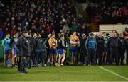 19 March 2018; Clare players, management, backroom staff and supporters look on during the free-taking competition during the Allianz Hurling League Division 1 quarter-final match between Limerick and Clare at the Gaelic Grounds in Limerick.  Photo by Diarmuid Greene/Sportsfile