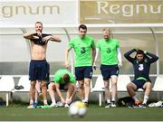 20 March 2018; Players, from left, David Meyler, Seamus Coleman, and Aaron McCarty during Republic of Ireland squad training at Regnum Sports Centre in Belek, Turkey. Photo by Stephen McCarthy/Sportsfile
