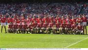 10 August 2003; The Cork Senior Hurling squad pose for the traditional team photograph before the Guinness All-Ireland Senior Hurling Championship Semi-Final match between Cork and Wexford at Croke Park in Dublin. Photo by Ray McManus/Sportsfile