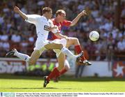 10 August 2003; Tony McCarthy of Shelbourne, in action against James Milner of Leeds United's during the Dublin Tournament 3rd place Play-Off match between Leeds United and Shelbourne at Tolka Park in Dublin. Photo by Matt Browne/Sportsfile