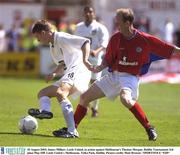 10 August 2003; James Millner of Leeds United, in action against Thomas Morgan of Shelbourne's during the Dublin Tournament 3rd place Play-Off match between Leeds United and Shelbourne at Tolka Park in Dublin. Photo by Matt Browne/Sportsfile
