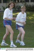 11 August 2003; The Adidas Frank Duffy memorial 10 mile road race takes place at the Phoenix Park, this Saturday the 16th August. Adidas marathon team members Kathleen O'Callaghan of Dublin, left, and Deirdre Fitzsimons of Cavan will be competing in the event. Photo by Damien Eagers/Sportsfile