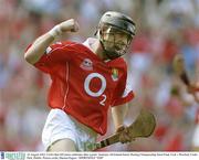 10 August 2003; Ben O'Connor of Cork celebrates after a score during the Guinness All-Ireland Senior Hurling Championship Semi-Final match between Cork and Wexford at Croke Park in Dublin. Photo by Damien Eagers/Sportsfile