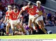 10 August 2003; Setanta O'hAilpin of Cork in action against Declan Ruth of Wexford during the Guinness All-Ireland Senior Hurling Championship Semi-Final match between Cork and Wexford at Croke Park in Dublin. Photo by Damien Eagers/Sportsfile