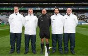 17 March 2018: Referee David Gough and his umpires prior to the AIB GAA Football All-Ireland Senior Club Championship Final match between Corofin and Nemo Rangers at Croke Park in Dublin. Photo by Stephen McCarthy/Sportsfile