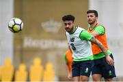 20 March 2018; Derrick Williams, left, and Shane Long during Republic of Ireland squad training at Regnum Sports Centre in Belek, Turkey. Photo by Stephen McCarthy/Sportsfile