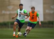 20 March 2018; Cyrus Christie, left, and Eunan O'Kane during Republic of Ireland squad training at Regnum Sports Centre in Belek, Turkey. Photo by Stephen McCarthy/Sportsfile