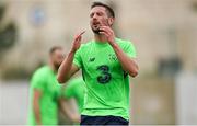 20 March 2018; Conor Hourihane reacts during Republic of Ireland squad training at Regnum Sports Centre in Belek, Turkey. Photo by Stephen McCarthy/Sportsfile