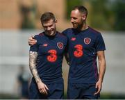 21 March 2018; James McClean, left, and David Meyler during Republic of Ireland squad training at Regnum Sports Centre in Belek, Turkey. Photo by Stephen McCarthy/Sportsfile