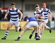 21 March 2018; Cormac O’Brien of Blackrock College is tackled by Robert Nolan of St Mary's College during the Bank of Ireland Leinster Schools Junior Cup Final match between St Mary’s College and Blackrock College at Energia Park in Dublin. Photo by Seb Daly/Sportsfile