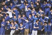 21 March 2018; St Mary’s College supporters celebrate following their side's first try during the Bank of Ireland Leinster Schools Junior Cup Final match between St Mary’s College and Blackrock College at Energia Park in Dublin. Photo by Seb Daly/Sportsfile